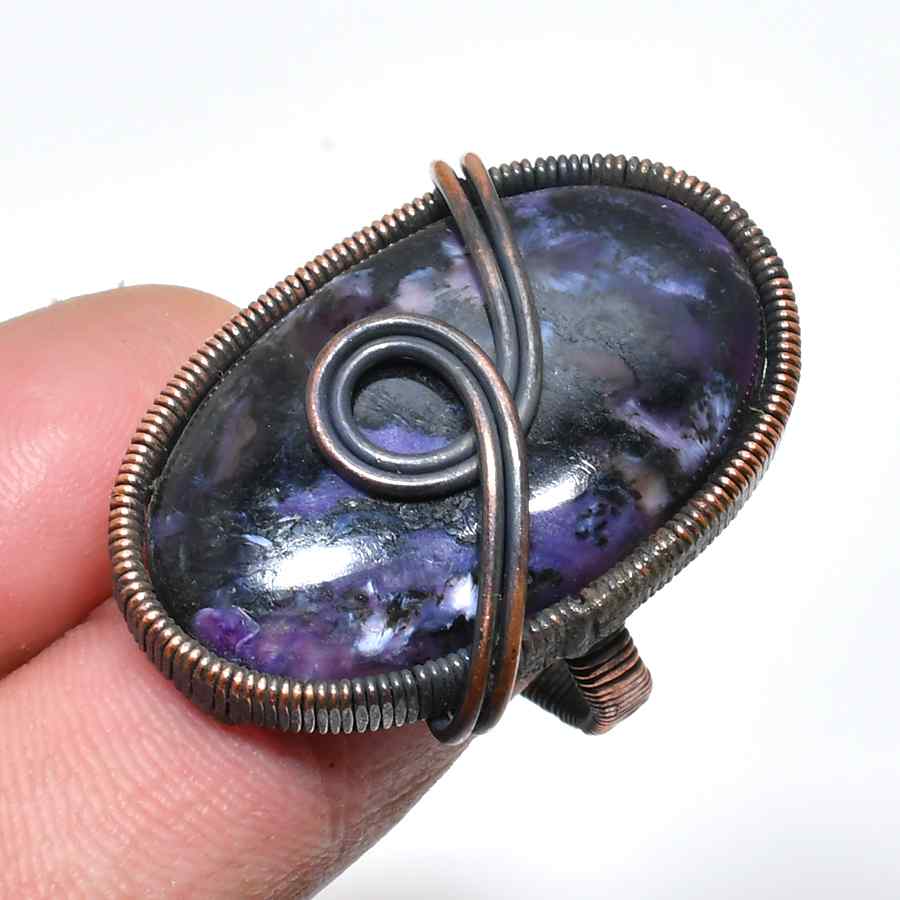 Ezra’s Veil – Amethyst Copper Ring