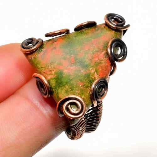 Gaia’s Harmony – Unakite Copper Ring