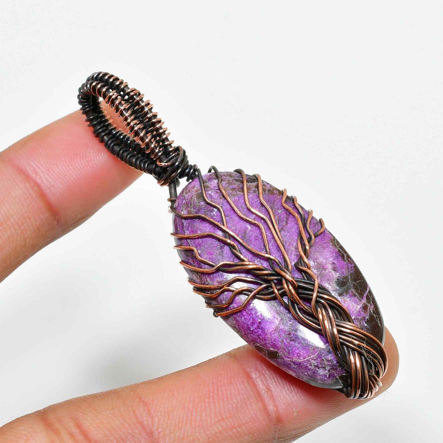 Soul’s Reflection – Handwrapped Amethyst & Copper Pendant