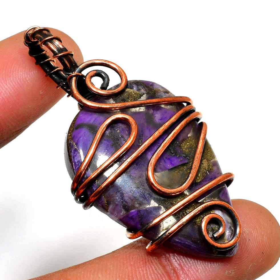 Ezra’s Veil – Oxidized Copper Amethyst Pendant
