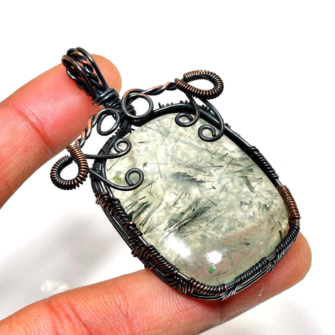 Celestial Fusion – Quartz & Copper Pendant