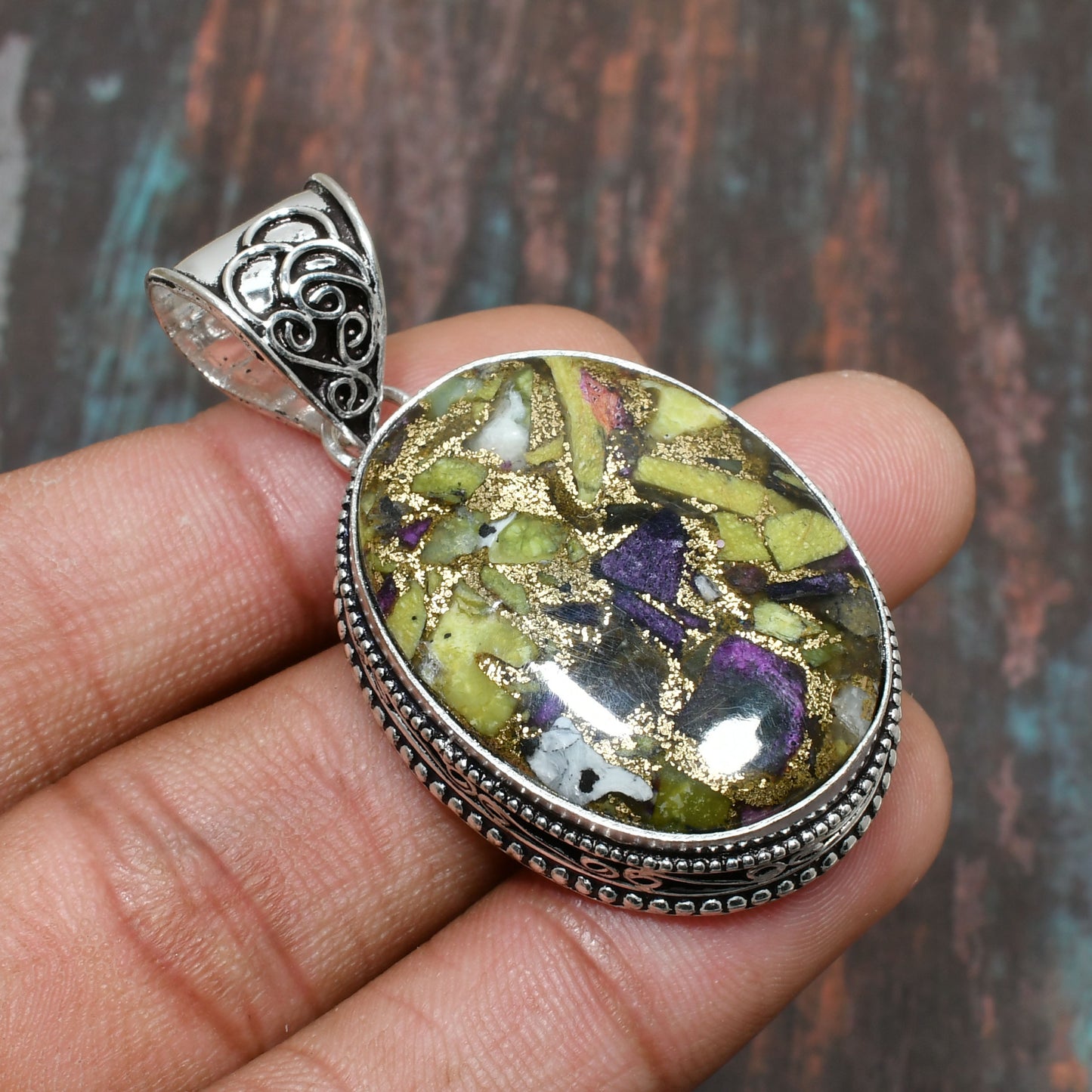 Aurora’s Harmony – Sterling Silver Gemstone Pendant