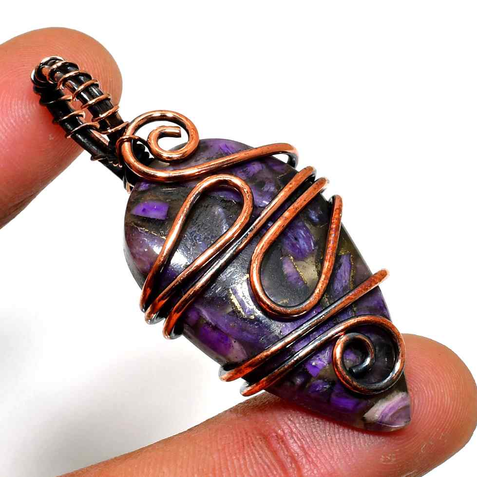 Ezra’s Veil – Oxidized Copper Amethyst Pendant