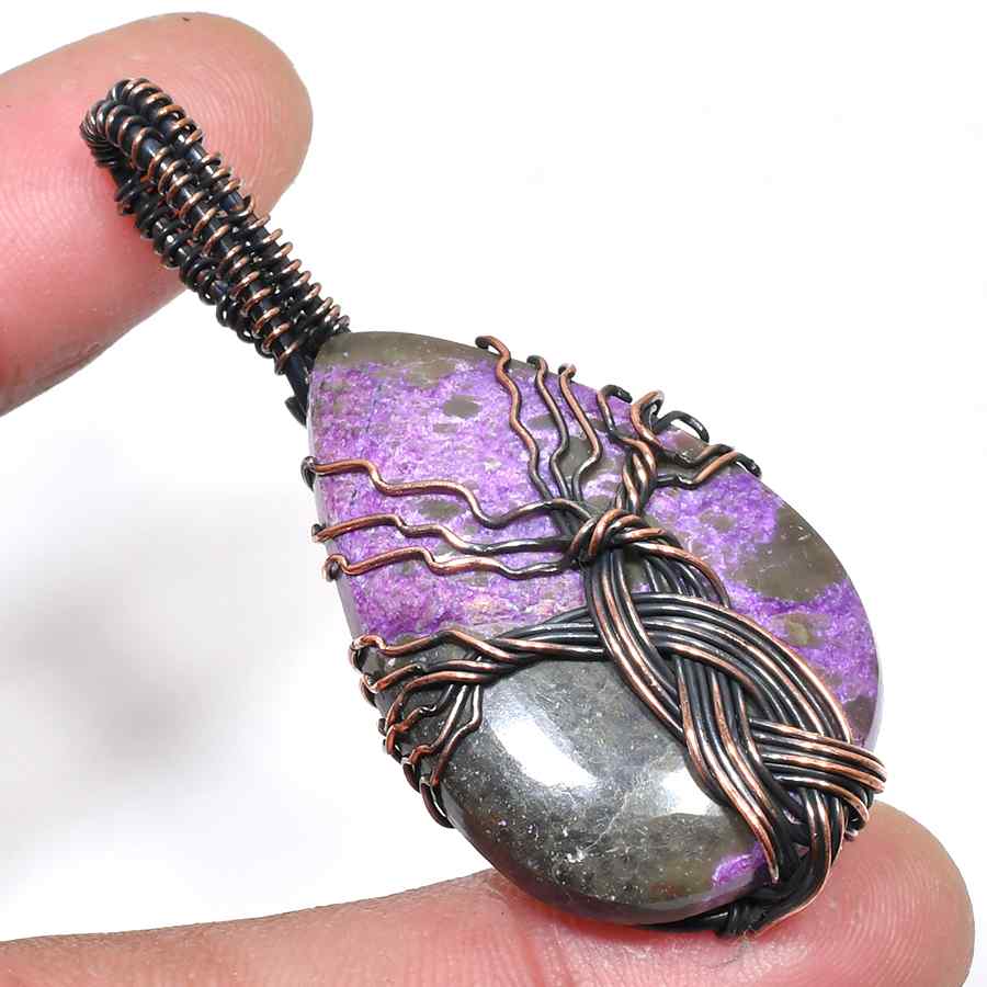 Celeste’s Guard – Amethyst Copper Pendant