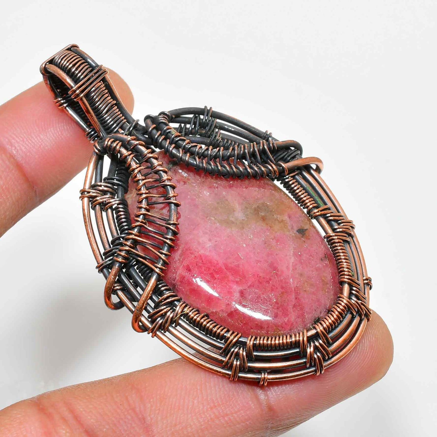 Ember’s Embrace – Ruby & Copper Pendant