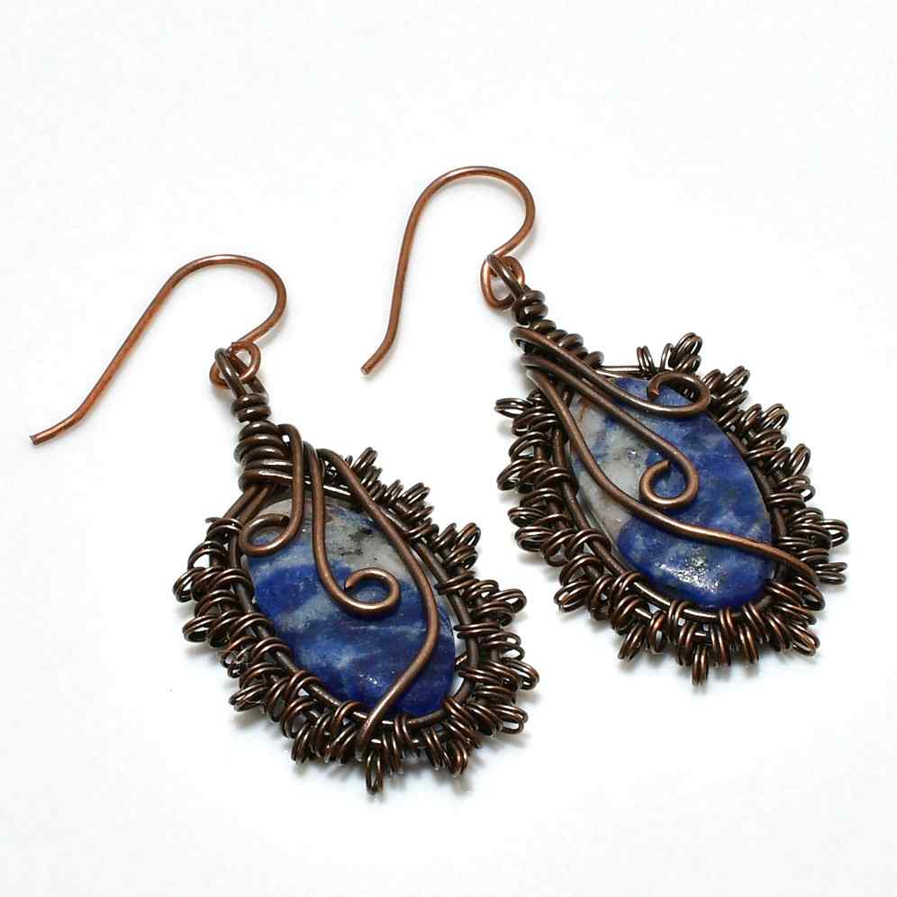 Azure Serenity – Lapis Lazuli Copper Earrings