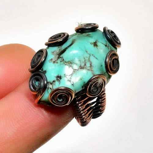 Tranquil Tide – Turquoise Copper Ring