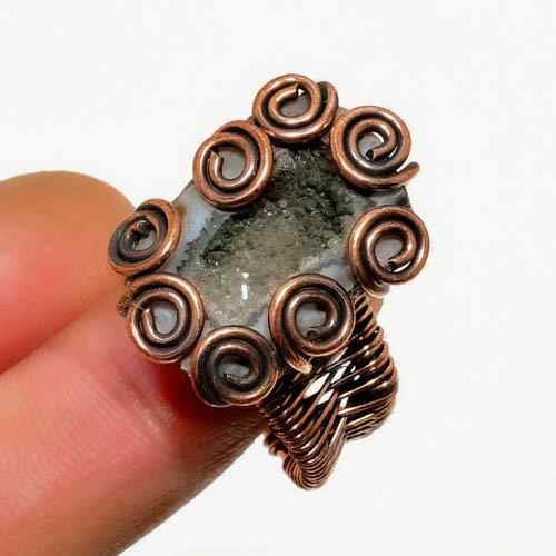 Spiral Serenity – Amethyst & Copper Ring