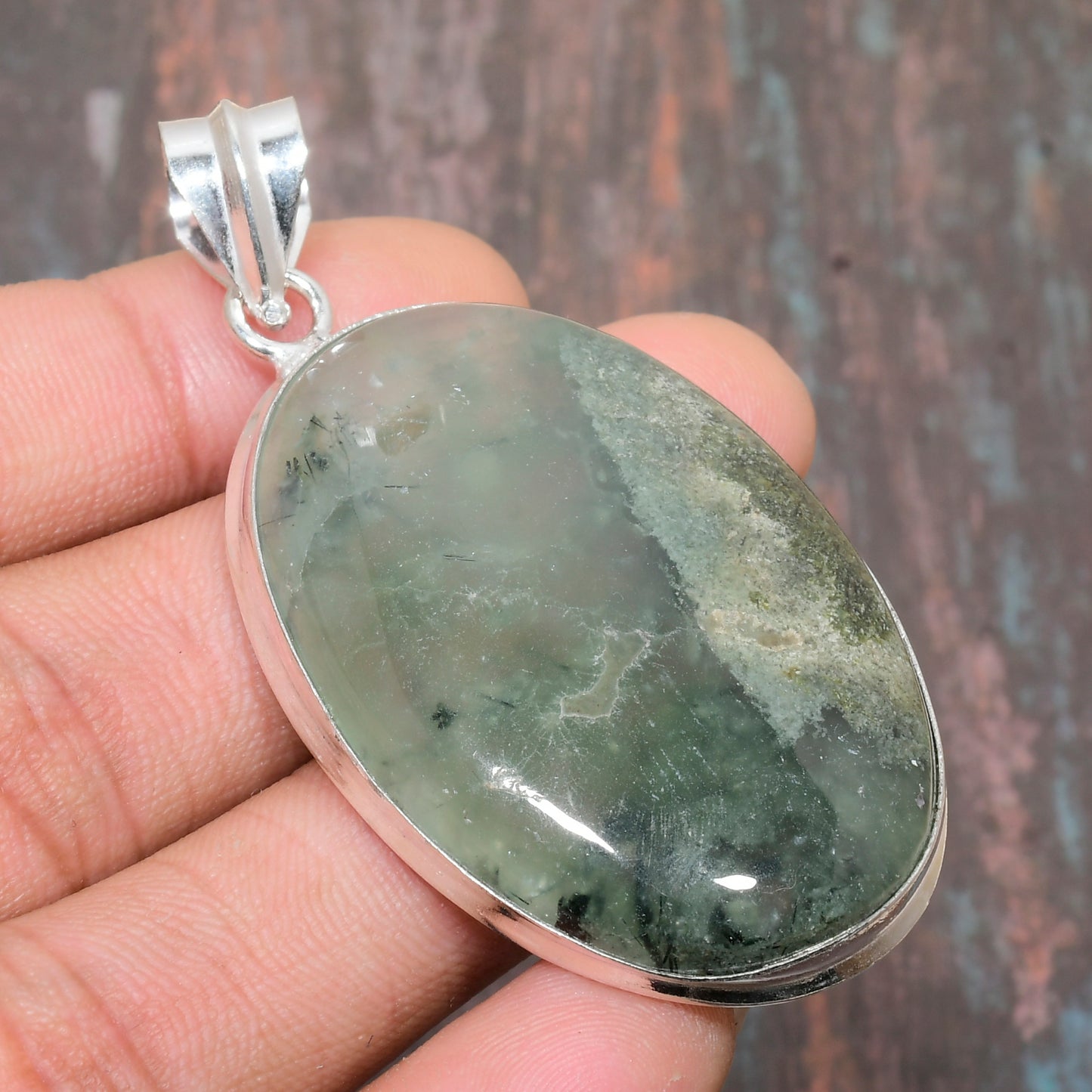 Verdant Harmony – Sterling Silver Jade Pendant