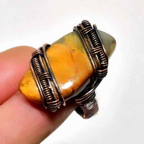 Gaia’s Embrace – Golden Jasper Copper Ring