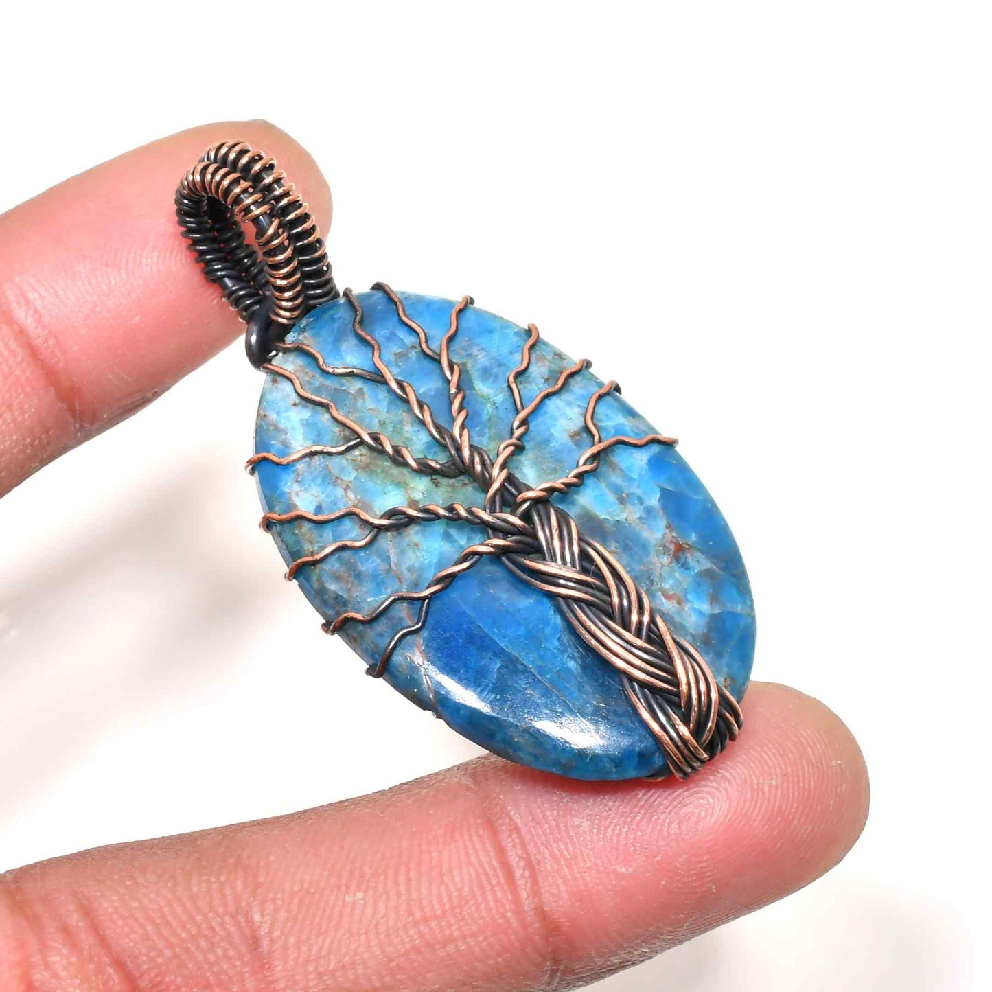 Ocean’s Whisper – Lapis Lazuli & Aged Copper Pendant