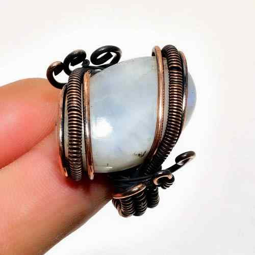 Moonlit Whisper – Moonstone Copper Ring