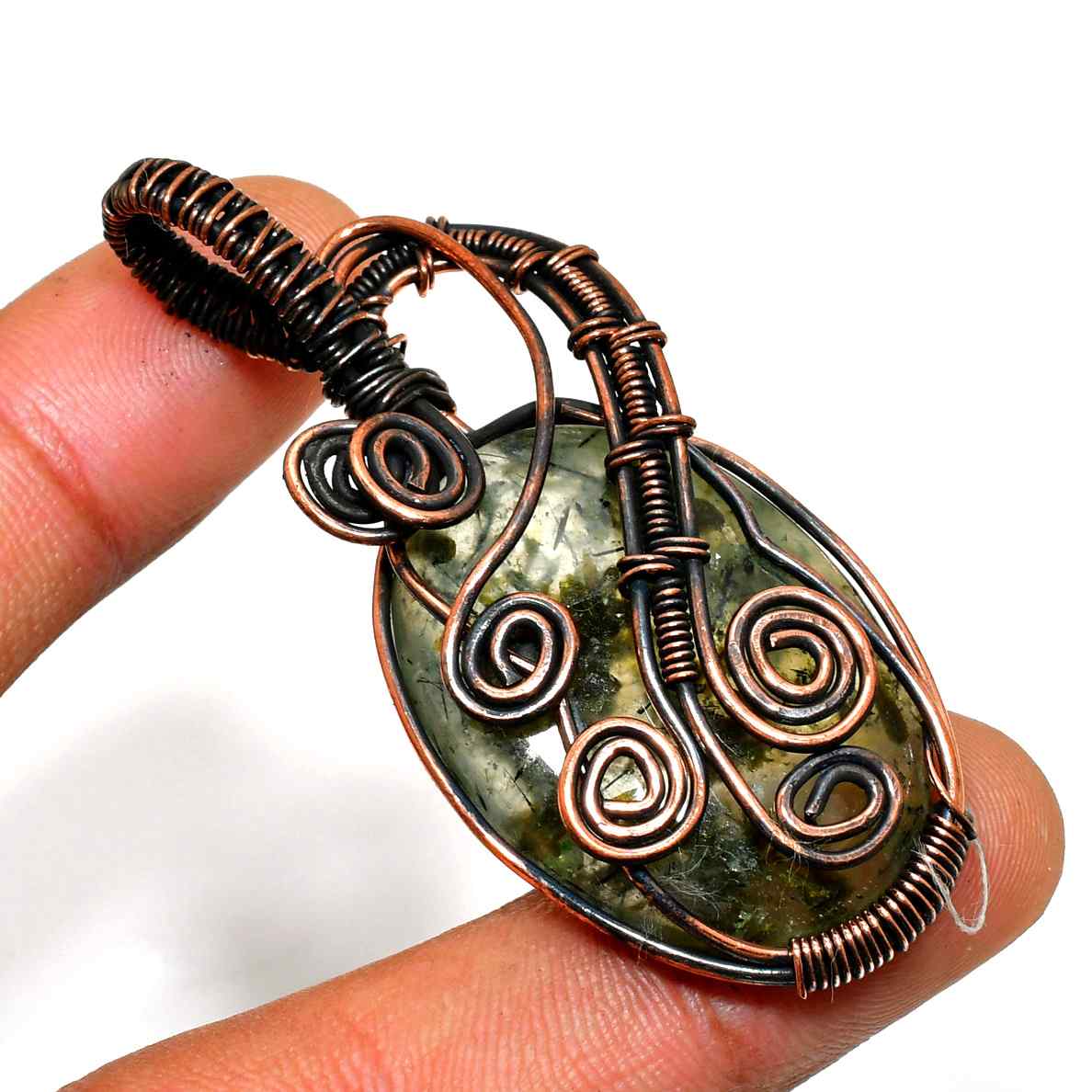 Sylvan Serenity – Moss Agate Copper Pendant