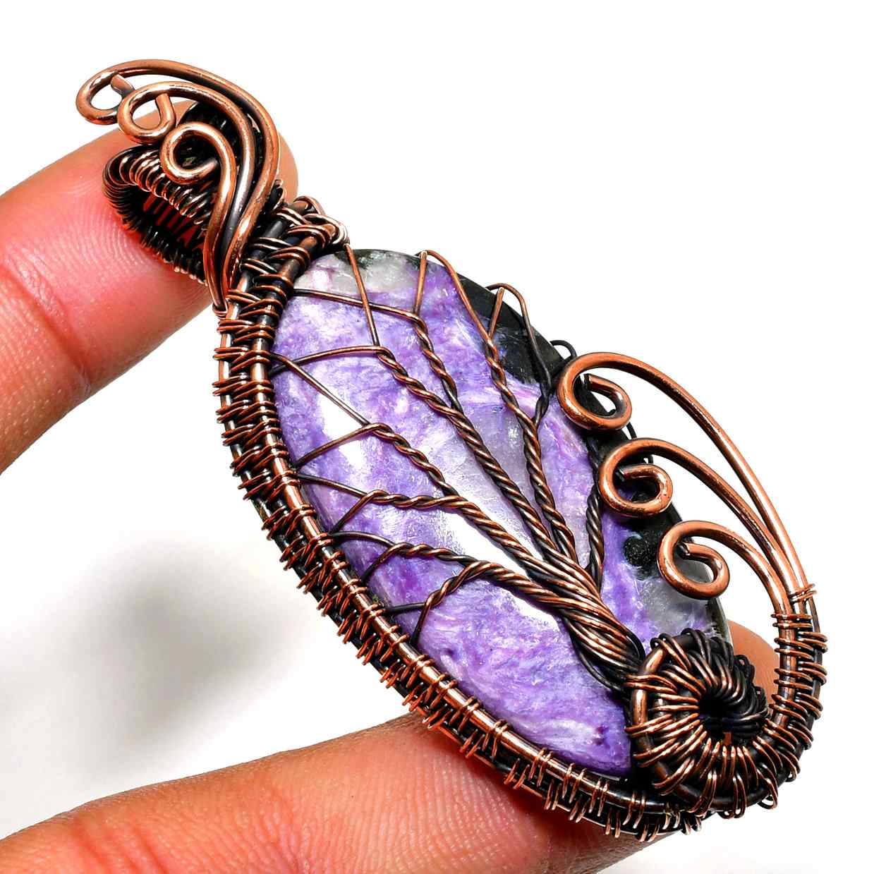 Serenity’s Aura – Amethyst Copper Pendant