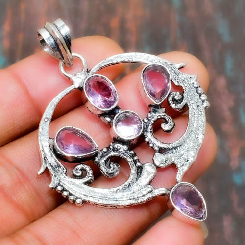 Elysian Whisper – Amethyst & Oxidized Silver Pendant