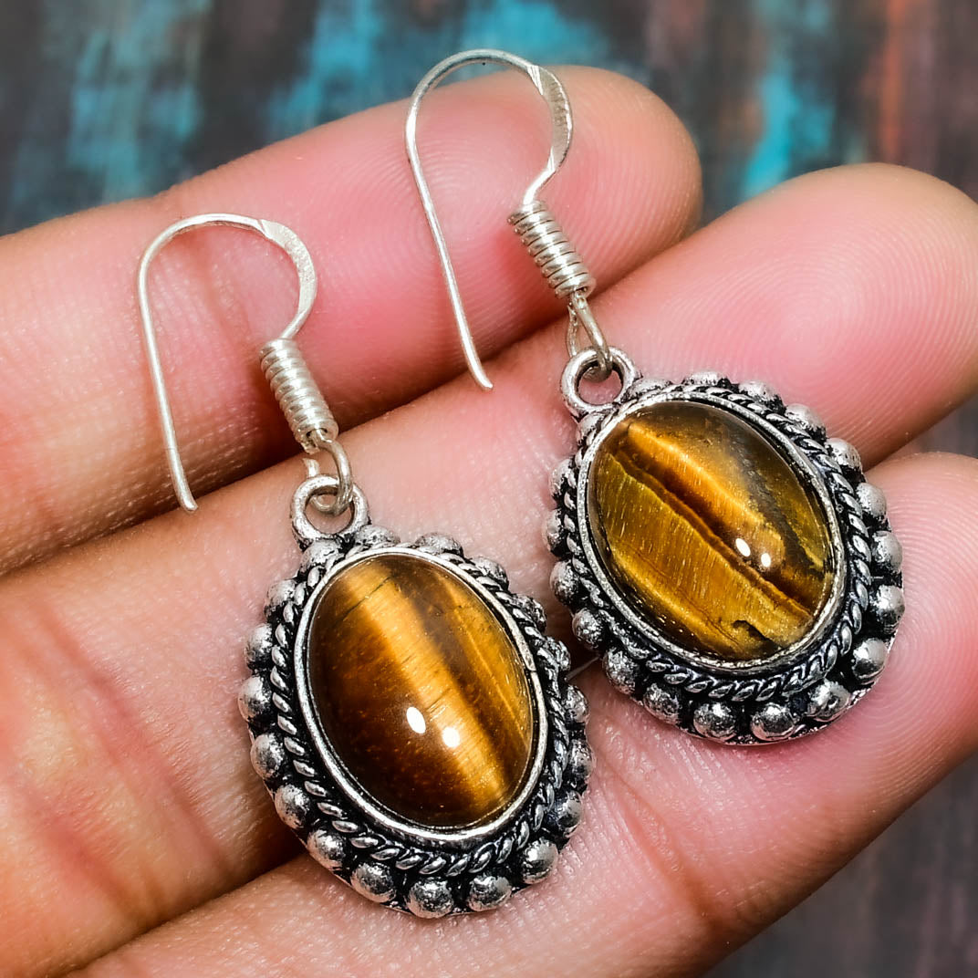 Valora’s Balance – Tiger’s Eye Silver Earrings