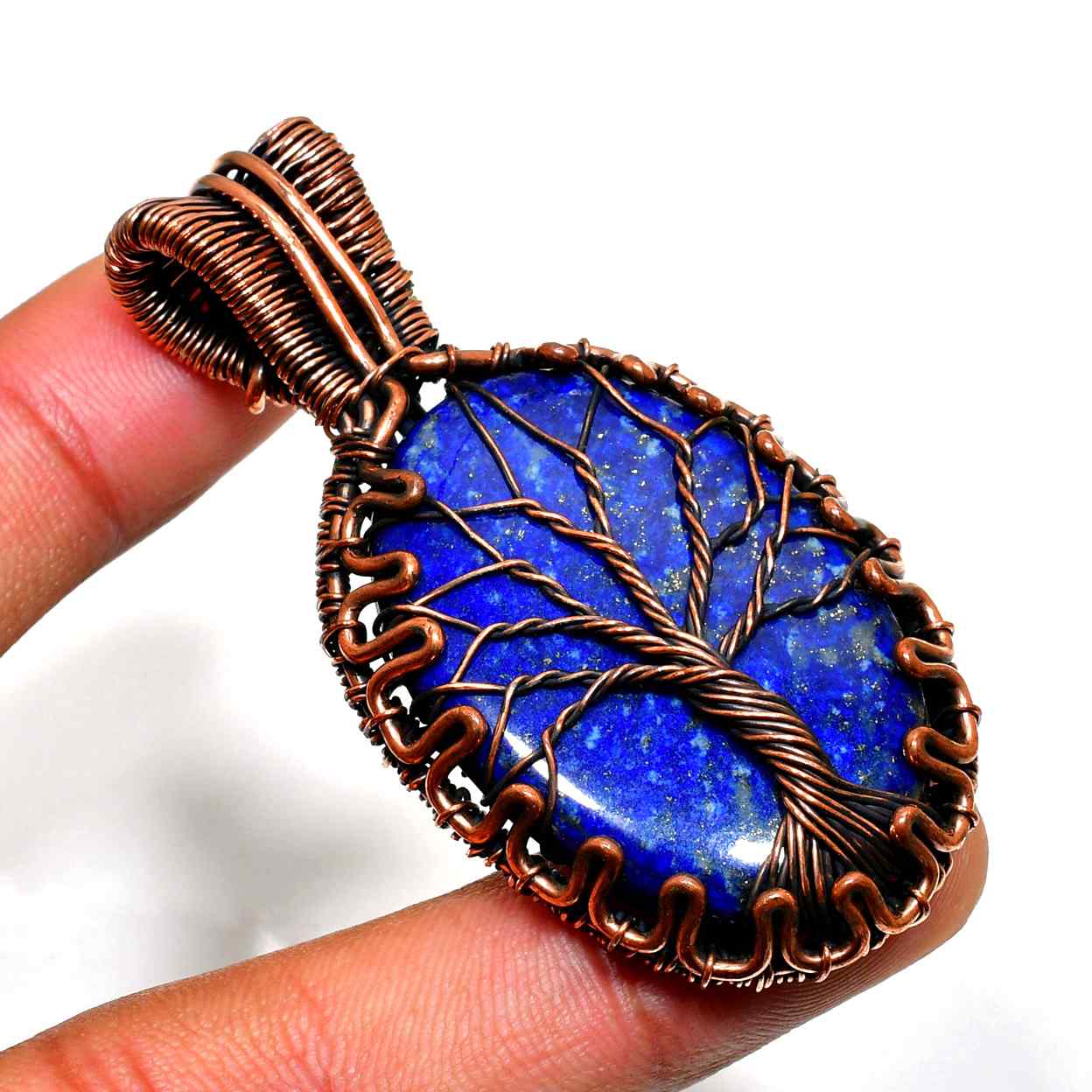 Harmony’s Tree – Lapis Lazuli Copper Pendant