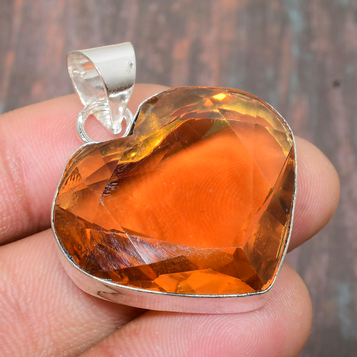 Solara Heart – Citrine Sterling Silver Pendant