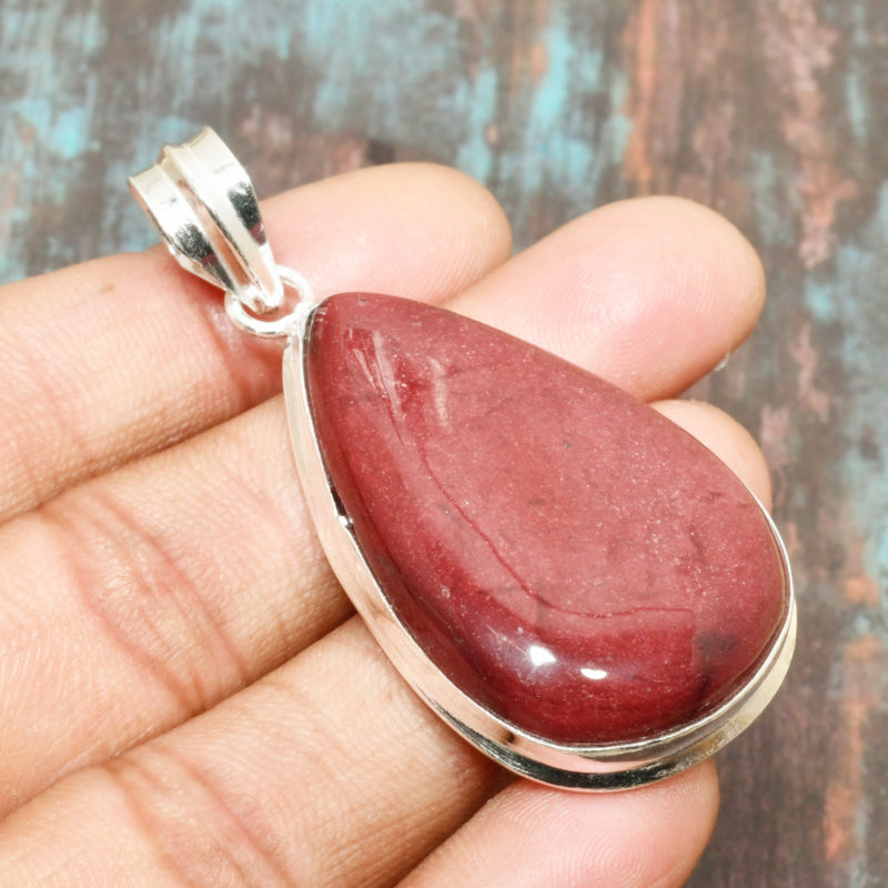 Harmony’s Heart – Rhodonite Silver Pendant