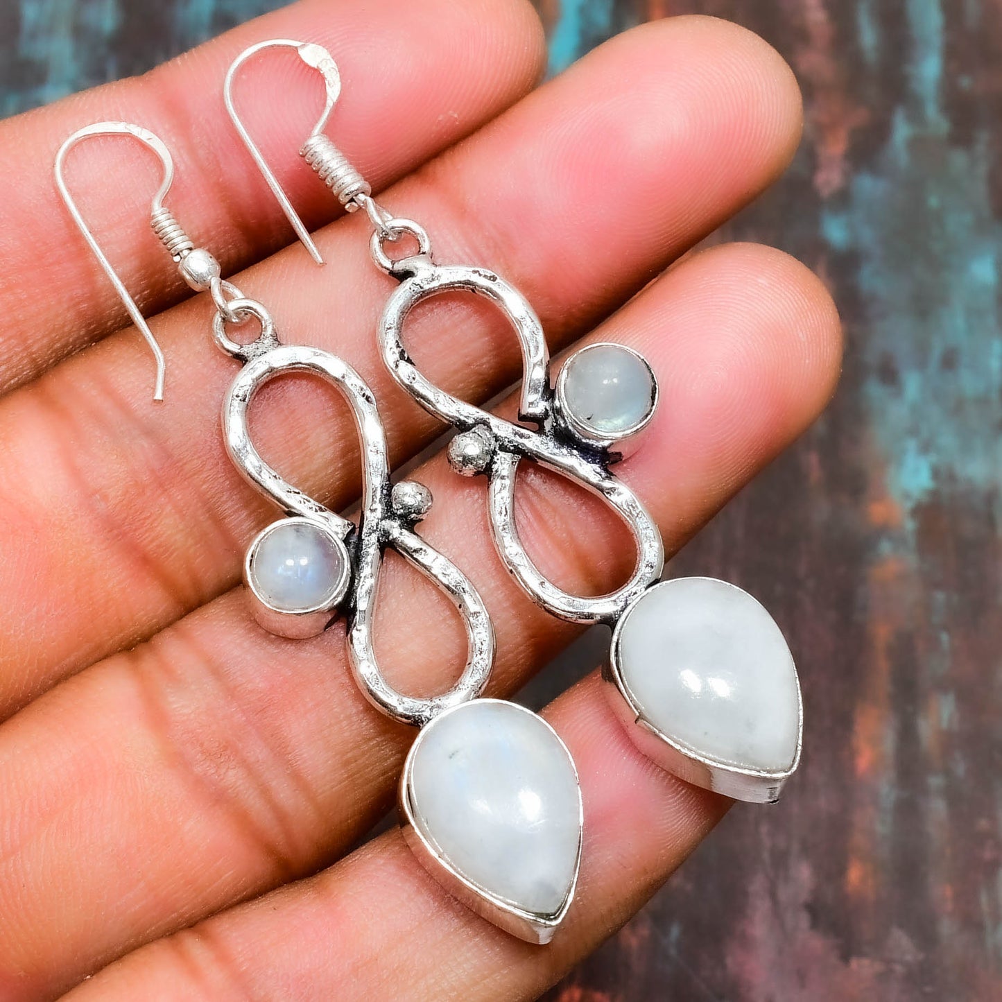 Luna’s Embrace – Sterling Silver Moonstone Earrings