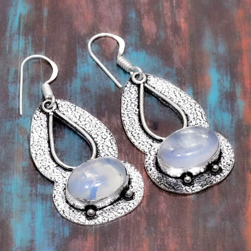Moonlit Veil – Sterling Moonstone Earrings