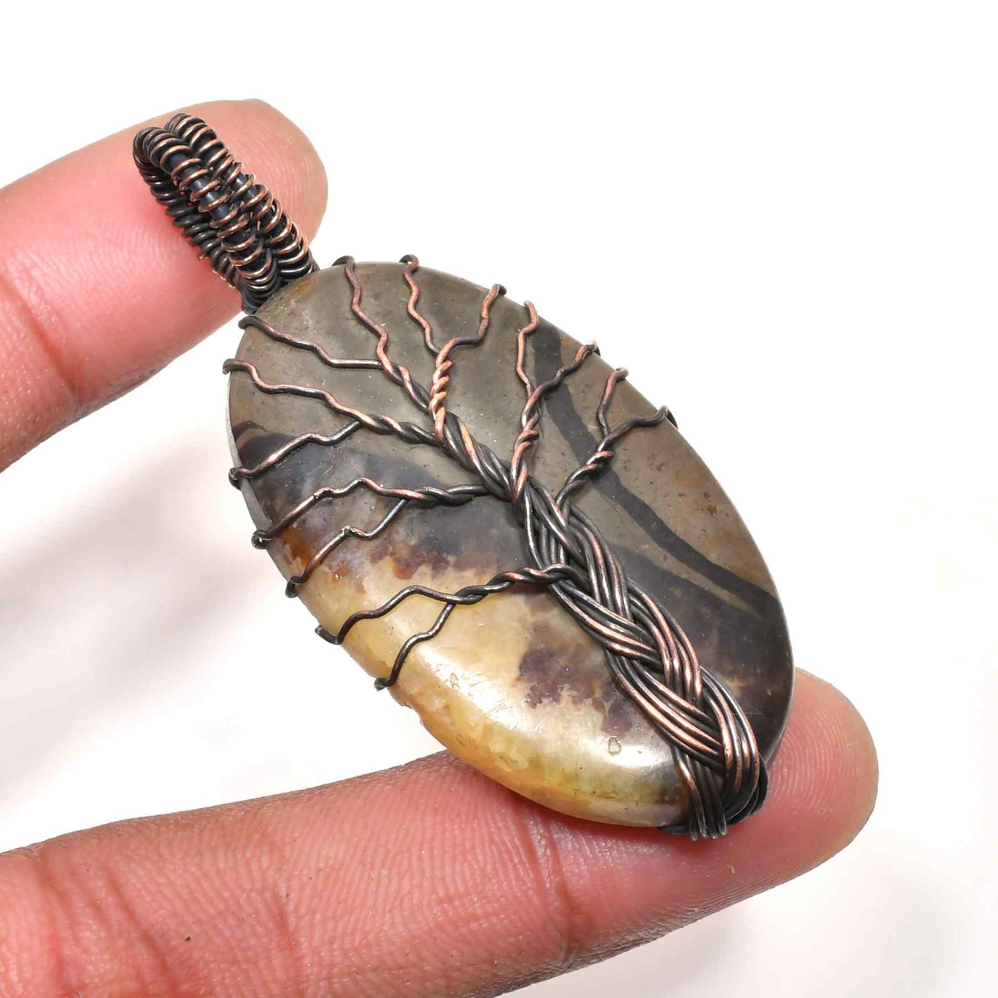 Gaia’s Embrace – Natural Stone Tree of Life Pendant