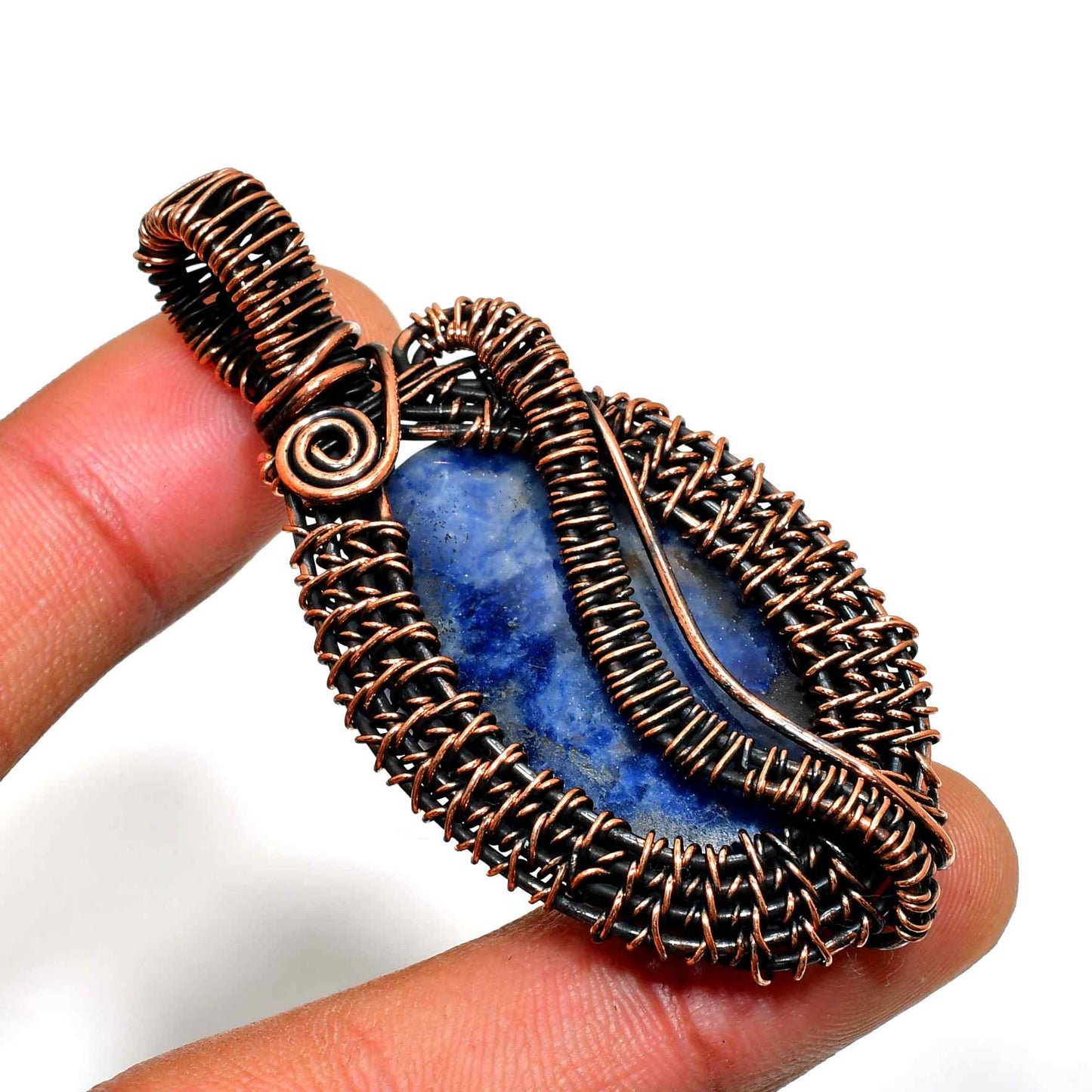 Blue Veil – Lapis Lazuli & Copper Pendant