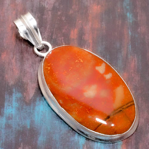 Ember’s Flame – Sterling Silver Carnelian Pendant