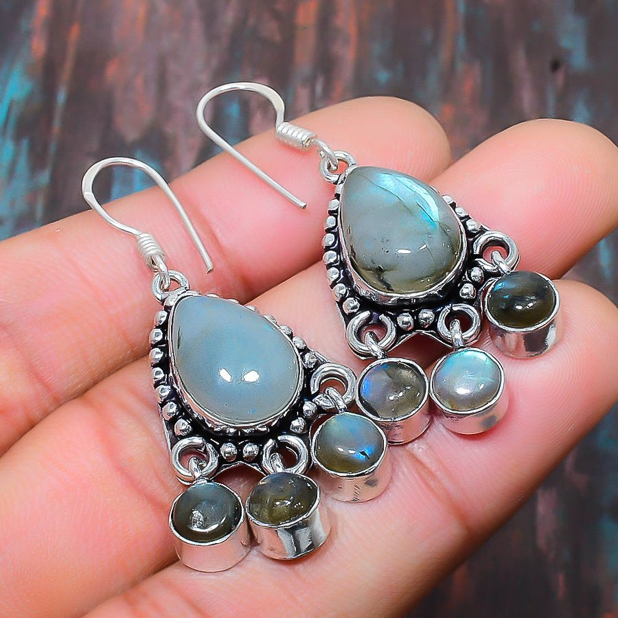 Lunar Enchantment – Labradorite & Sterling Silver Earrings