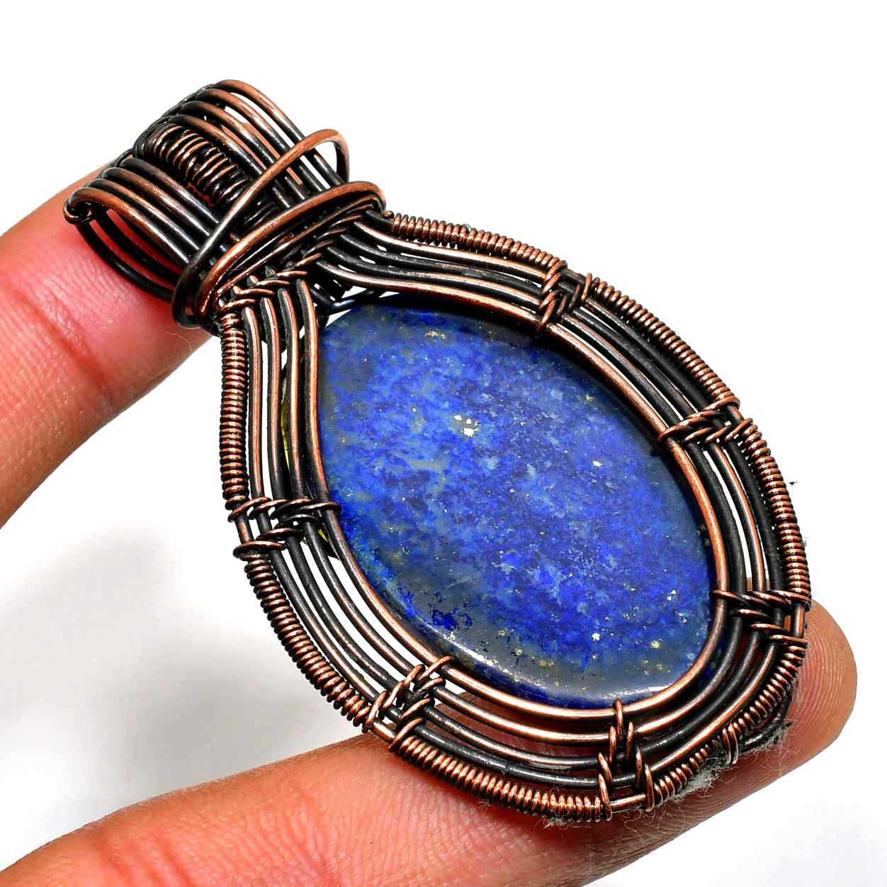 Wisdom Whisper – Lapis Lazuli Copper Pendant