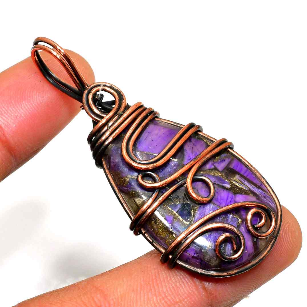 Ezra’s Veil – Mystical Amethyst & Copper Pendant