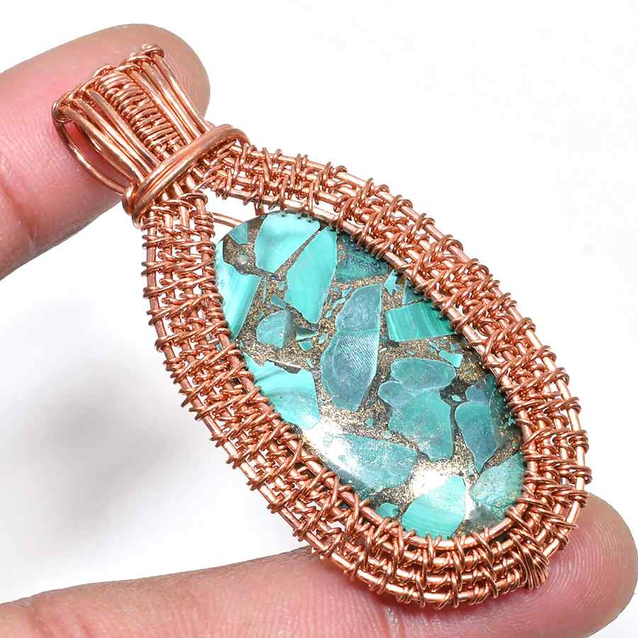 Earth’s Embrace – Turquoise Copper Pendant
