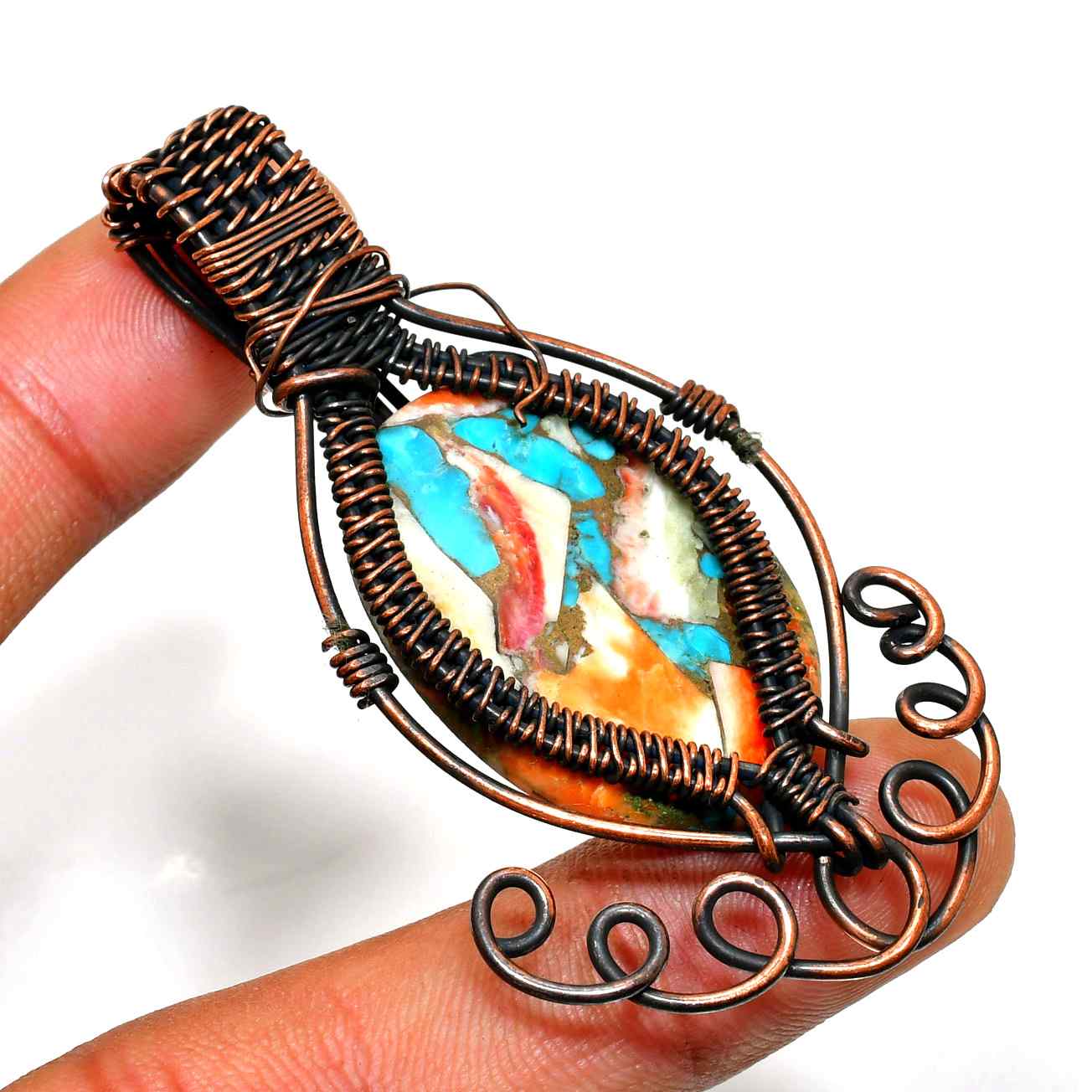 Aurora’s Embrace – Turquoise Copper Pendant