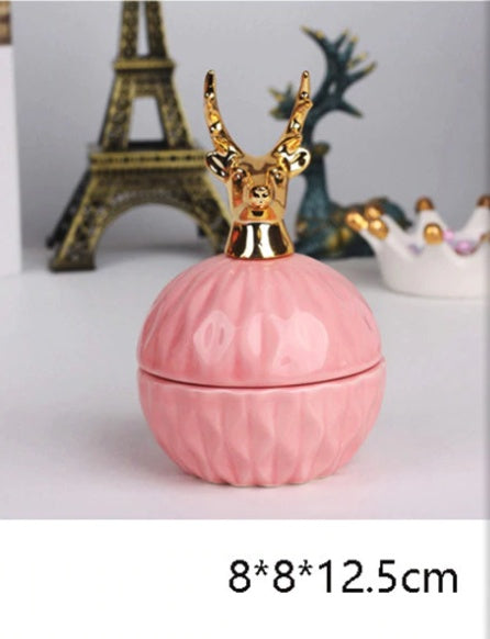 Pink Ceramic Dust-proof Jewellery Storage Case