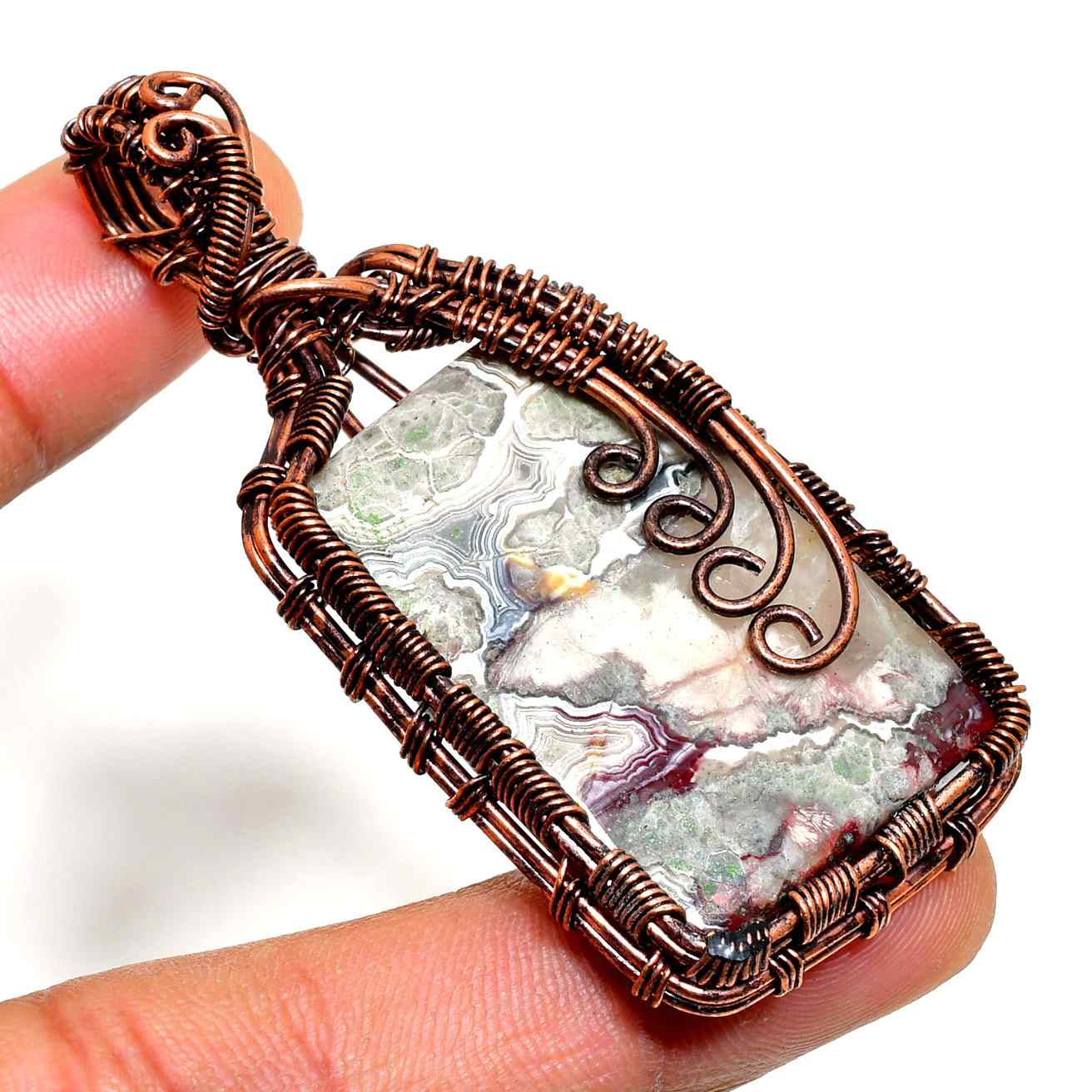 Autumn’s Embrace – Copper-Wrapped Earthstone Pendant