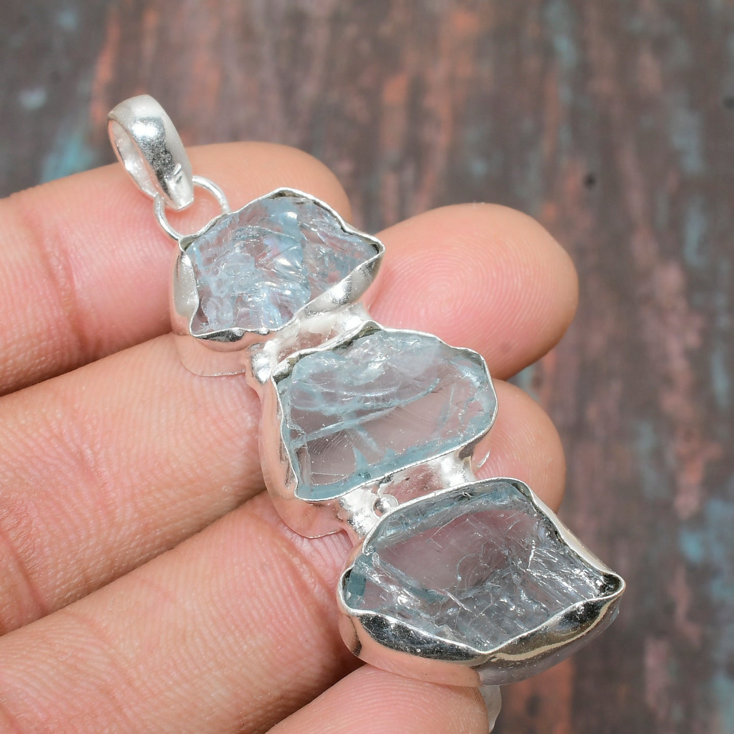 Ocean’s Serenity – Aquamarine & Sterling Silver Pendant