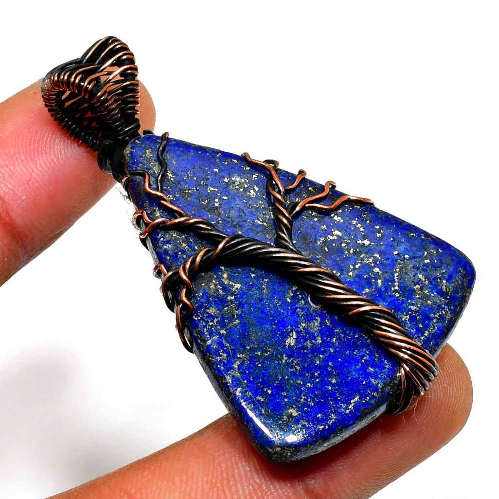Selene’s Tree – Lapis Lazuli & Copper Pendant