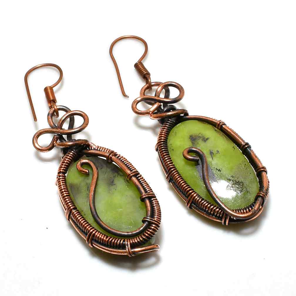 Serenity’s Embrace – Jade & Copper Earrings