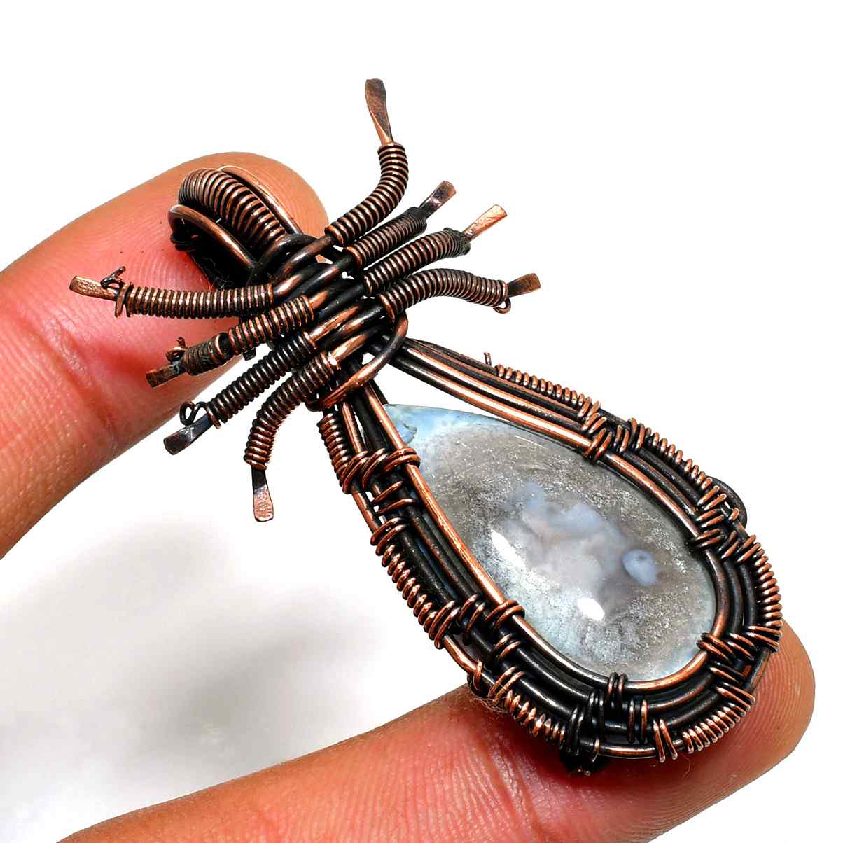 Aurora’s Veil – Amethyst & Oxidized Copper Pendant