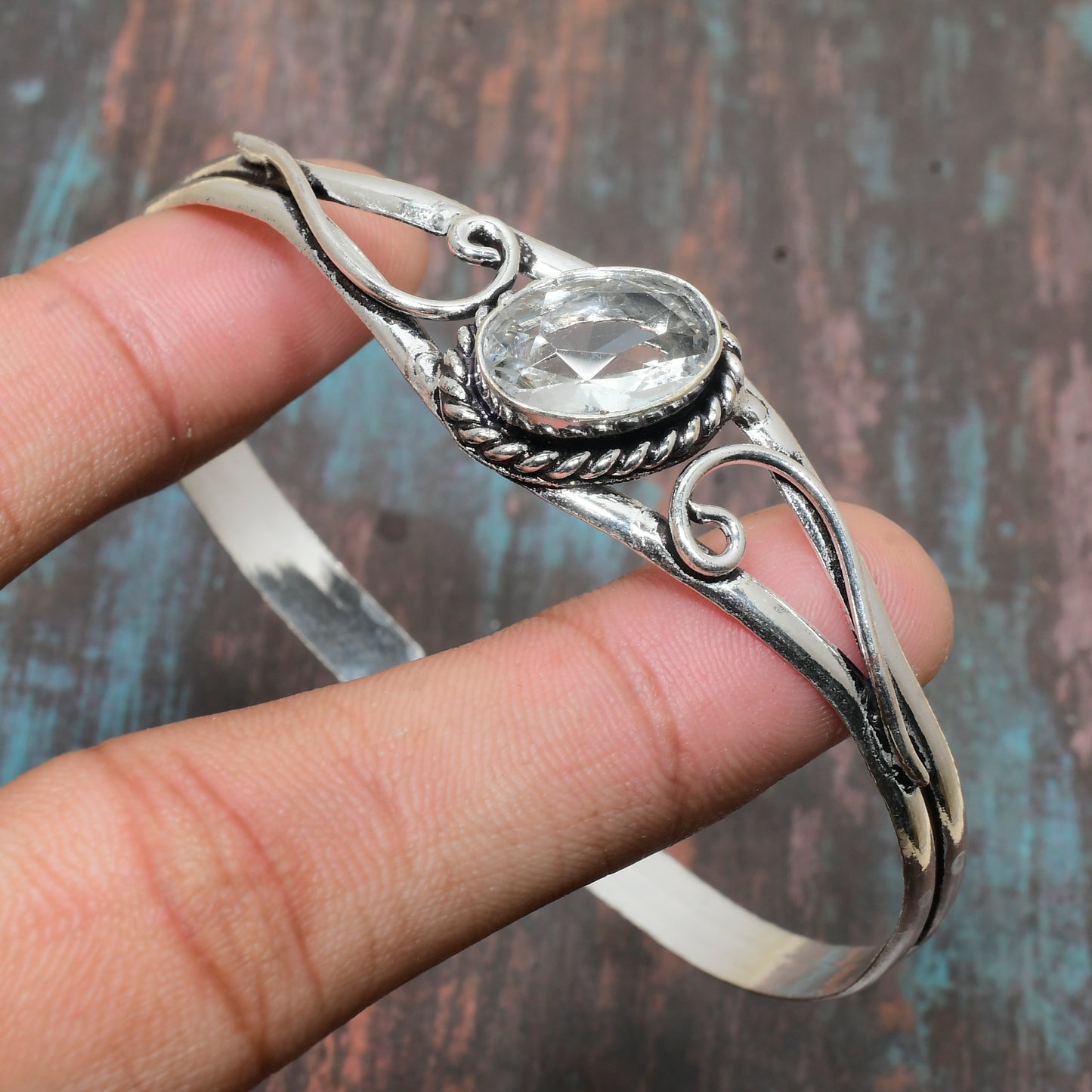 Enlightened Grace – Silver Crystal Bracelet