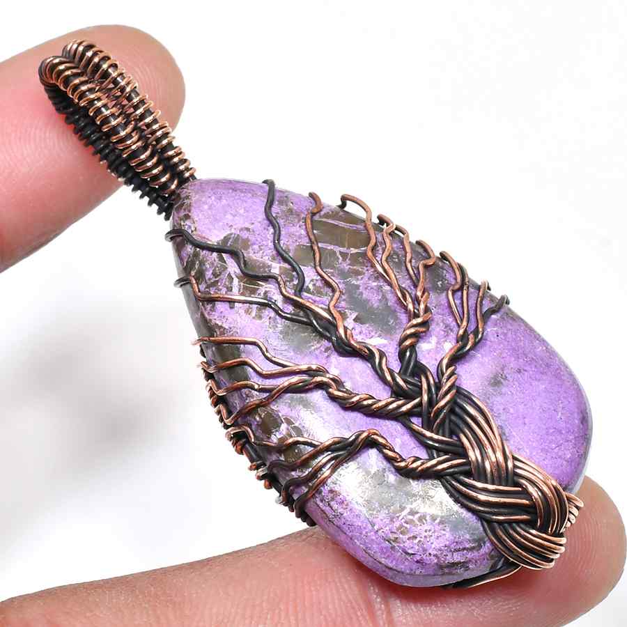 Ezra’s Veil – Amethyst & Oxidized Copper Pendant
