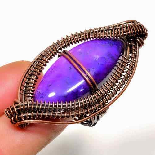 Ezra’s Veil – Handcrafted Amethyst & Copper Pendant