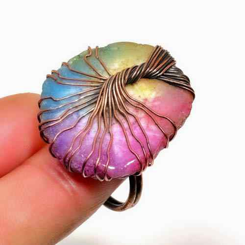 Aurora’s Embrace – Rainbow Aura Quartz Ring