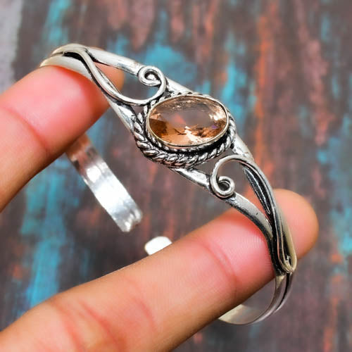 Aurora’s Radiance – Citrine Silver Bracelet