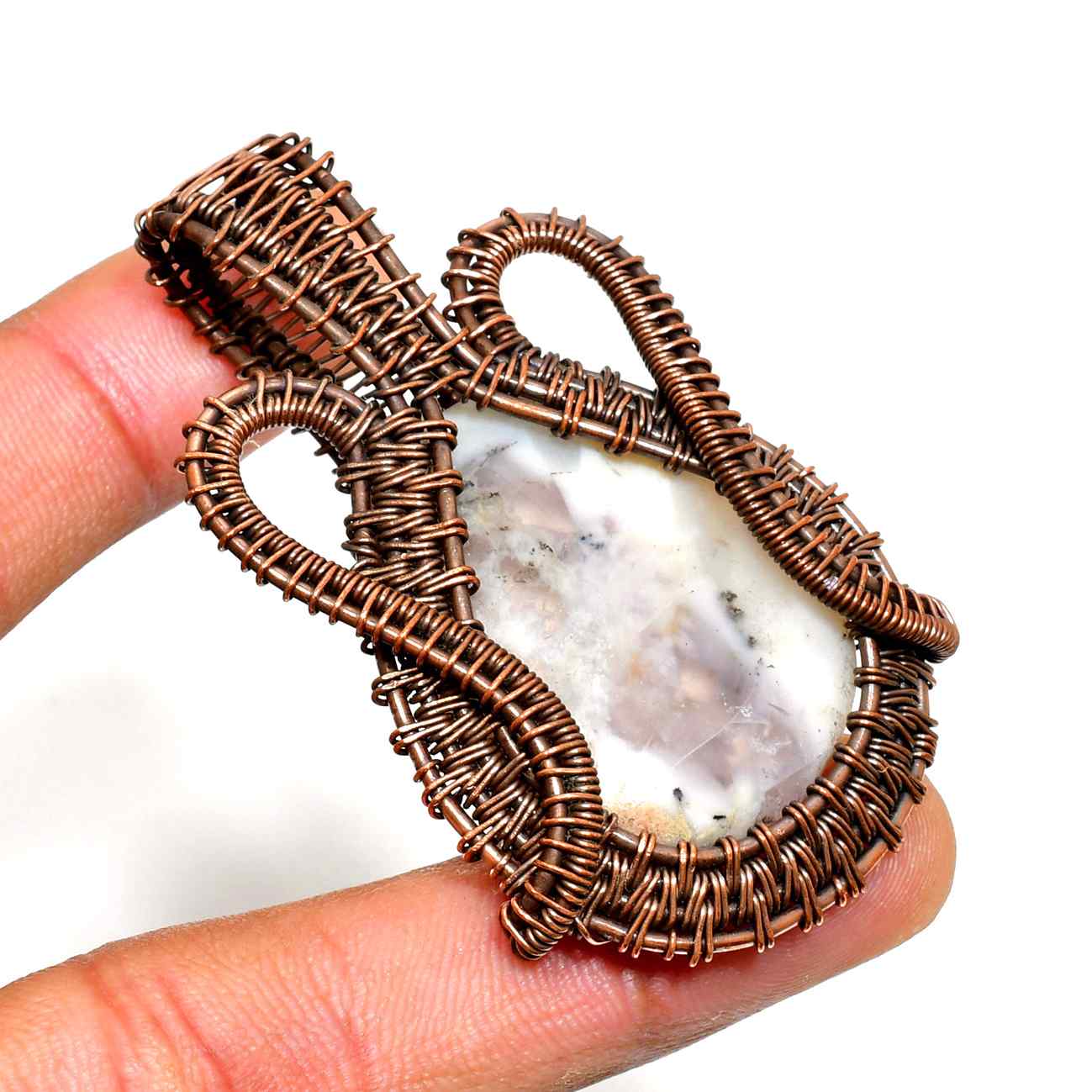 Celeste’s Clarity – Copper Quartz Pendant