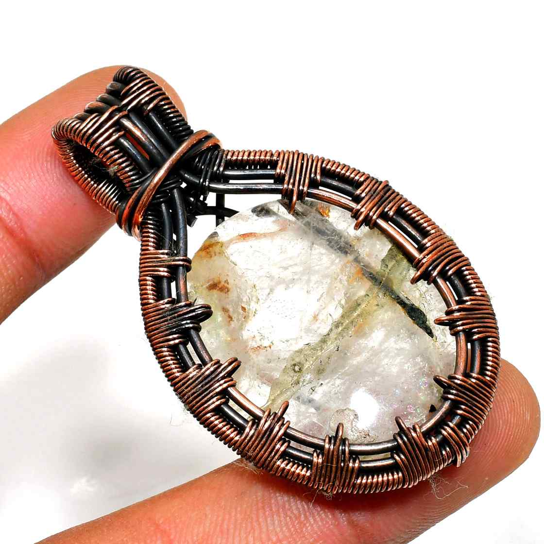 Selene’s Veil – Amethyst Copper Pendant