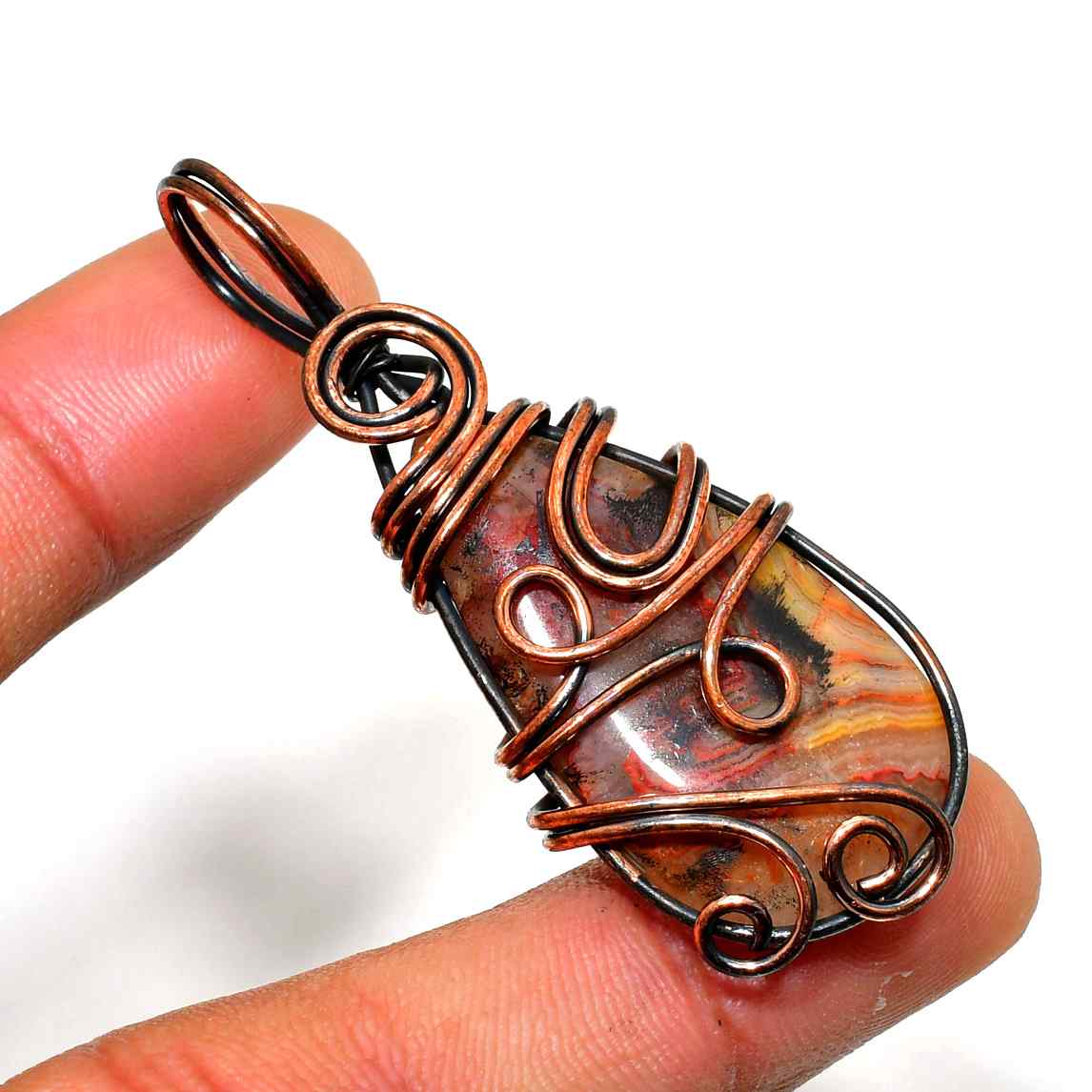Terra’s Embrace – Agate Copper Pendant