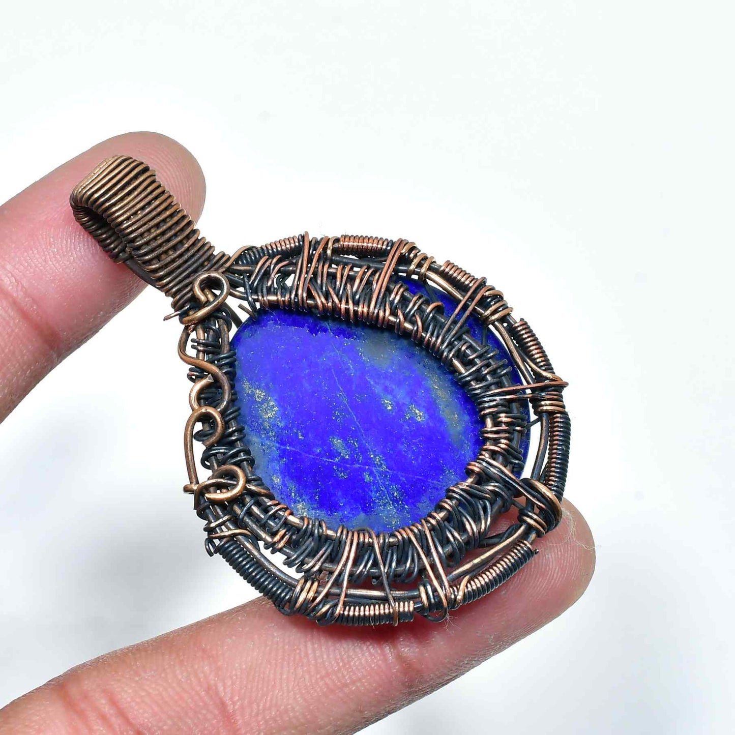Indigo Essence – Lapis Lazuli Copper Pendant