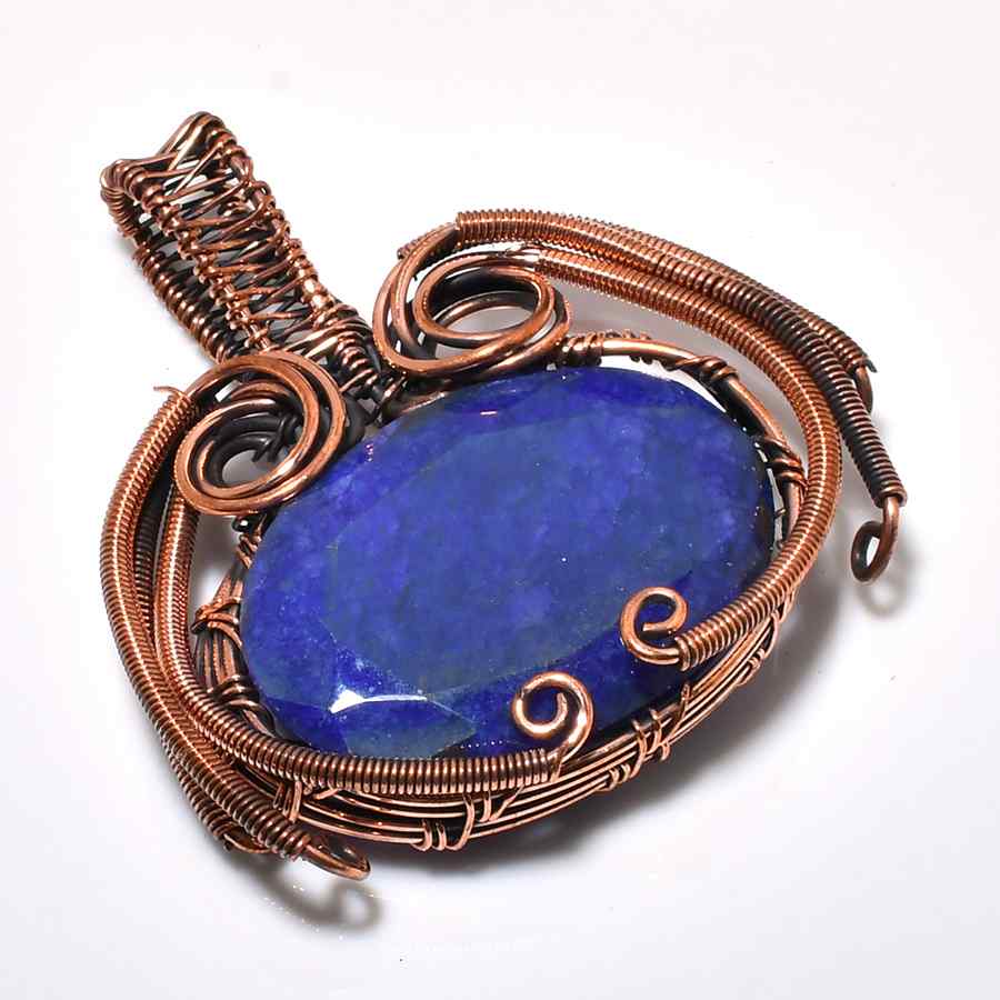 Selene’s Whisper – Lapis Lazuli Copper Pendant