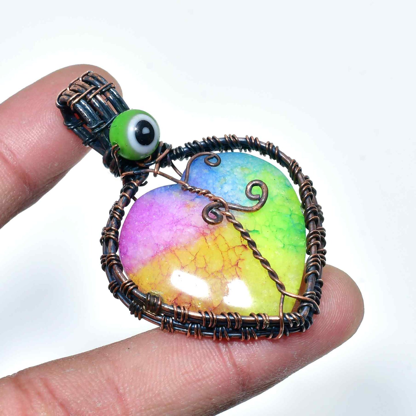 Harmony’s Heart – Rainbow Copper Pendant